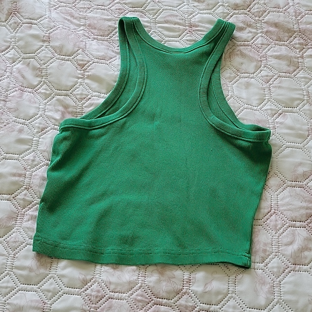 H&M Green Ribbed Racerback Crop Top - Picture 6 of 6
